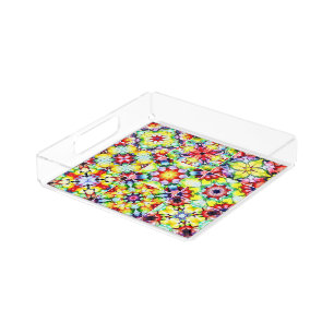 Mediterranean Tiles, Alcohol Ink Tiles, Majolica Acrylic Tray