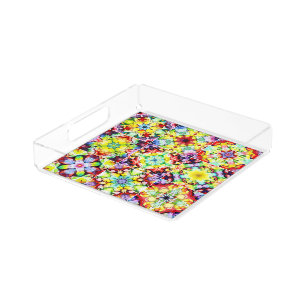 Mediterranean Tiles, Alcohol Ink Tiles, Majolica Acrylic Tray