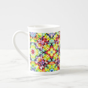 Mediterranean Tiles, Alcohol Ink Tiles, Majolica Bone China Mug