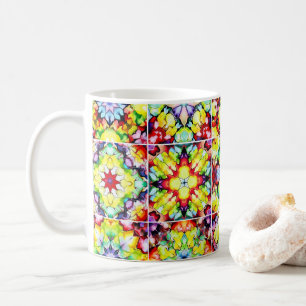 Mediterranean Tiles, Alcohol Ink Tiles, Majolica Coffee Mug