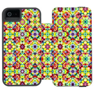 Mediterranean Tiles, Alcohol Ink Tiles, Majolica iPhone SE/5/5s Wallet Case