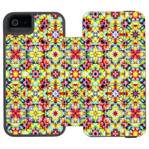 Mediterranean Tiles, Alcohol Ink Tiles, Majolica iPhone SE/5/5s Wallet Case
