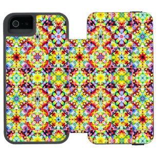 Mediterranean Tiles, Alcohol Ink Tiles, Majolica iPhone SE/5/5s Wallet Case