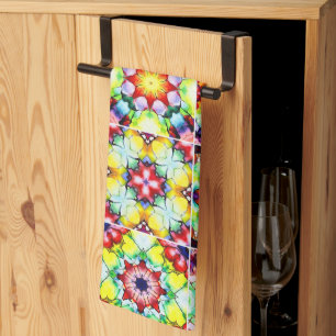 Mediterranean Tiles, Alcohol Ink Tiles, Majolica Kitchen Towel