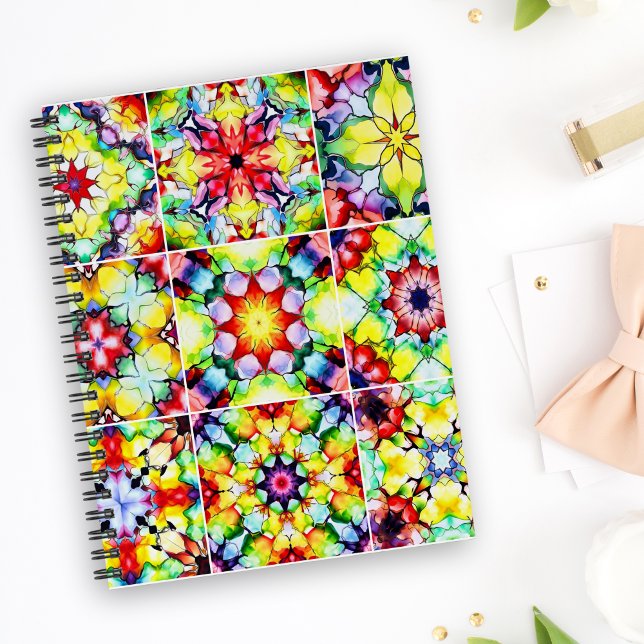 Mediterranean Tiles, Alcohol Ink Tiles, Majolica Notebook (Creator Uploaded)