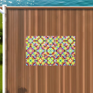 Mediterranean Tiles, Alcohol Ink Tiles, Majolica Outdoor Rug