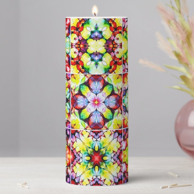 Mediterranean Tiles, Alcohol Ink Tiles, Majolica Pillar Candle (In Situ)