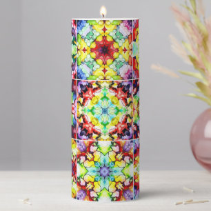 Mediterranean Tiles, Alcohol Ink Tiles, Majolica Pillar Candle