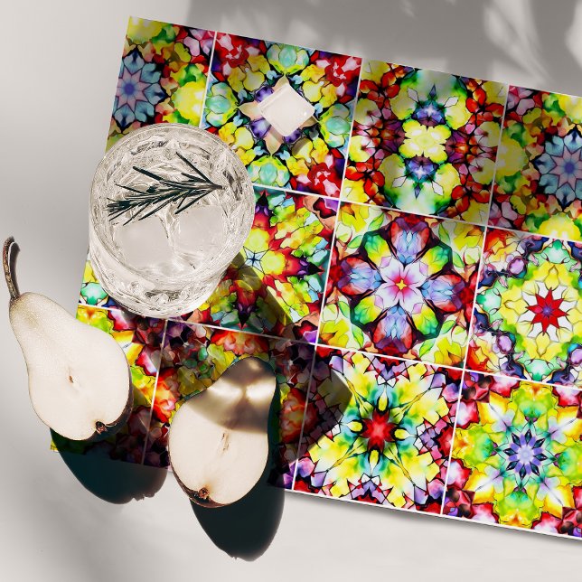 Mediterranean Tiles, Alcohol Ink Tiles, Majolica Placemat (Creator Uploaded)