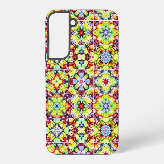 Mediterranean Tiles, Alcohol Ink Tiles, Majolica Samsung Galaxy Case (Back)