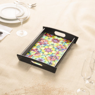 Mediterranean Tiles, Alcohol Ink Tiles, Majolica Serving Tray