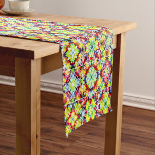 Mediterranean Tiles, Alcohol Ink Tiles, Majolica Short Table Runner