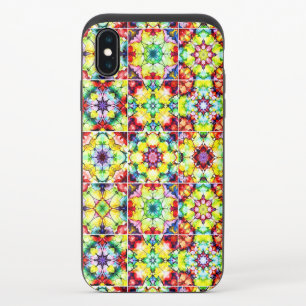 Mediterranean Tiles, Alcohol Ink Tiles, Majolica iPhone XS Slider Case