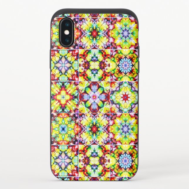 Mediterranean Tiles, Alcohol Ink Tiles, Majolica Uncommon iPhone Case (Back)