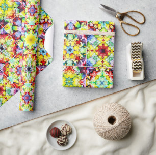 Mediterranean Tiles, Alcohol Ink Tiles, Majolica Wrapping Paper