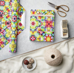 Mediterranean Tiles, Alcohol Ink Tiles, Majolica Wrapping Paper