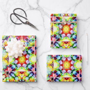 Mediterranean Tiles, Alcohol Ink Tiles, Majolica Wrapping Paper Sheets