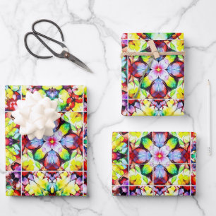 Mediterranean Tiles, Alcohol Ink Tiles, Majolica Wrapping Paper Sheets