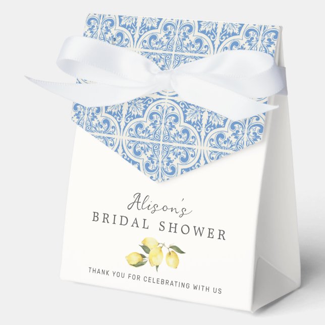 Mediterranean Tiles Amalfi Capri Themed Favor Boxes (Front)