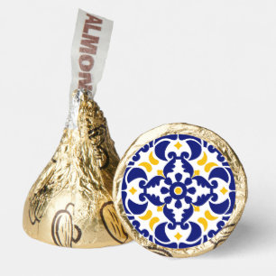 Mediterranean Tiles Blue & Yellow Pattern Hershey®'s Kisses®