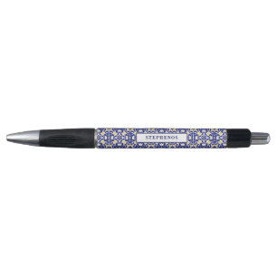 Mediterranean Tiles Blue & Yellow Pattern Pen