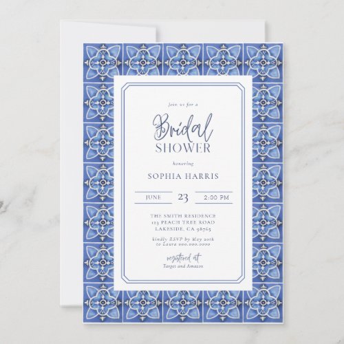 Mediterranean Tiles Bridal Shower Invitation