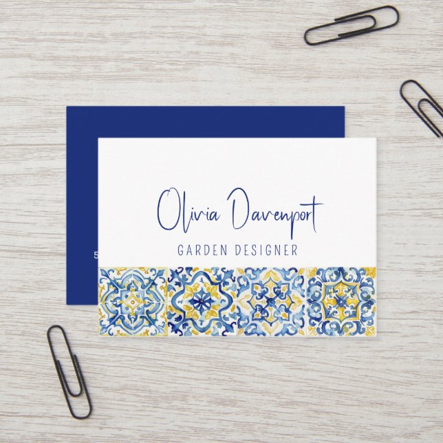Mediterranean tiles Business card (Front/Back In Situ)