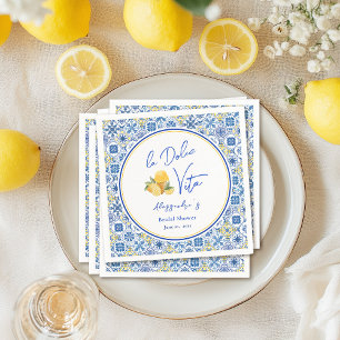 Mediterranean Tiles Italian Summer Bridal Shower Napkins