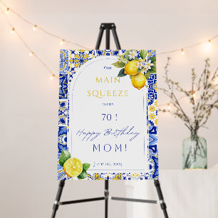 Mediterranean Tiles Lemon Birthday Welcome Sign