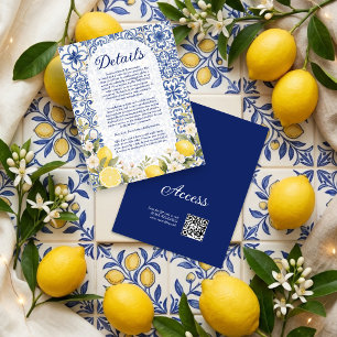Mediterranean Tiles & Lemon Garland Wedding TLW26 Enclosure Card