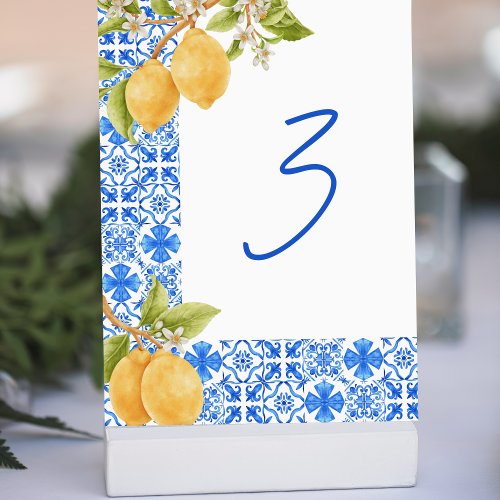 Mediterranean Tiles Lemons Italy Unique Table Number