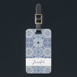 Mediterranean tiles luggage tag<br><div class="desc">Trendy Mediterranean tiles luggage tag editable background. This is specially designed for elegant and trendy girls.</div>