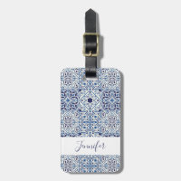 Mediterranean tiles luggage tag
