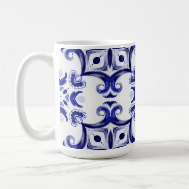 Mediterranean tiles,majolica,Sicilian, Coffee Mug (Left)