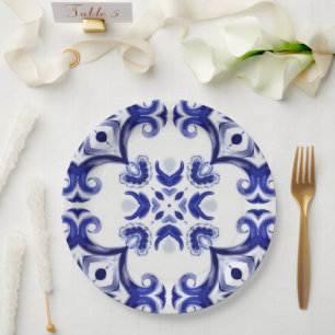 Mediterranean tiles,majolica,Sicilian, Paper Plates