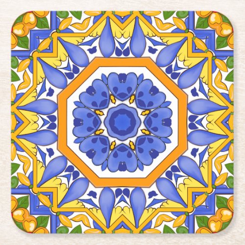 Mediterranean tilesmajolicaSicilian Square Paper Coaster