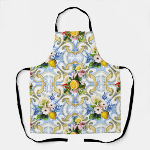 Mediterranean tiles, majolica,Sicilian style Apron