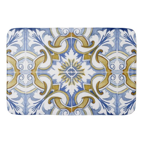 Mediterranean tiles majolicaSicilian style     Bath Mat