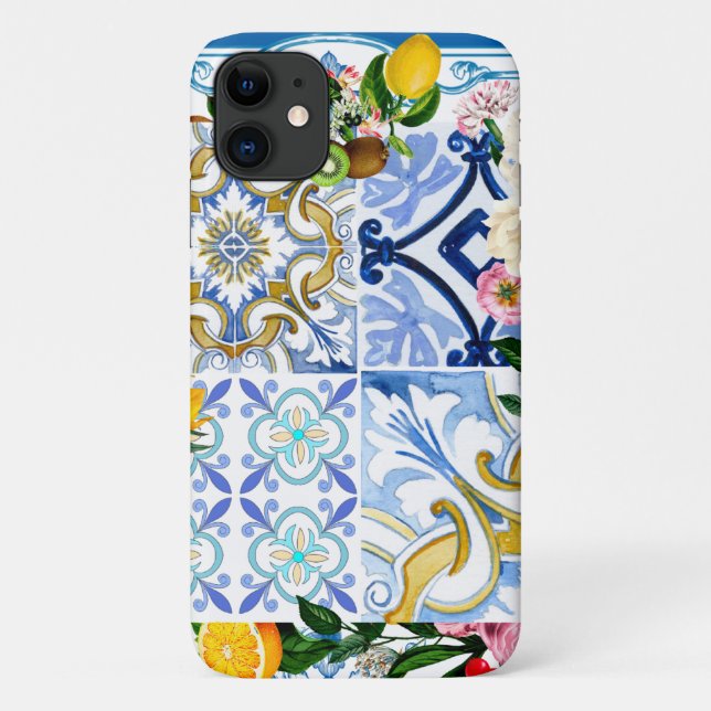 Mediterranean tiles, majolica,Sicilian style    Case-Mate iPhone Case (Back)