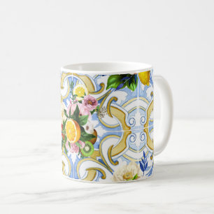 Mediterranean tiles, majolica,Sicilian style Coffee Mug