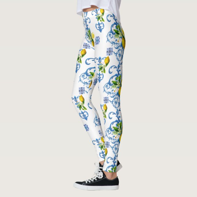 Mediterranean tiles, majolica,Sicilian style      Leggings (Left)