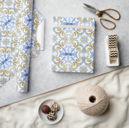 Mediterranean tiles majolicaSicilian style   Wrapping Paper