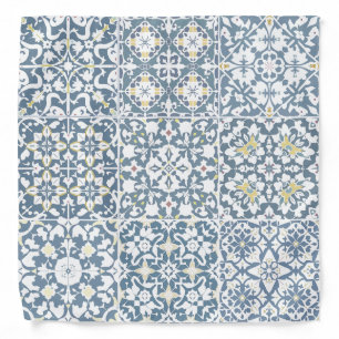 Mediterranean Tiles, Moroccan, Majolica, Azulejo Bandana