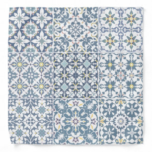 Mediterranean Tiles, Moroccan, Majolica, Azulejo Bandana