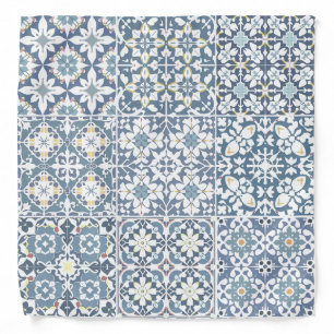 Mediterranean Tiles, Moroccan, Majolica, Azulejo Bandana