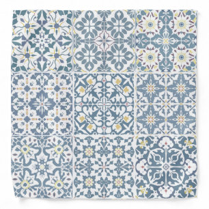Mediterranean Tiles, Moroccan, Majolica, Azulejo Bandana
