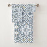 Mediterranean Tiles, Moroccan, Majolica, Azulejo Bath Towel Set