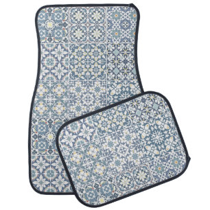 Mediterranean Tiles, Moroccan, Majolica, Azulejo Car Floor Mat