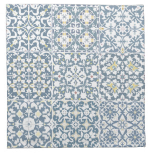 Mediterranean Tiles, Moroccan, Majolica, Azulejo Cloth Napkin