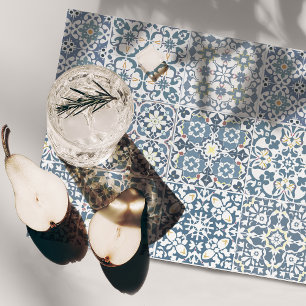 Mediterranean Tiles, Moroccan, Majolica, Azulejo Cloth Placemat